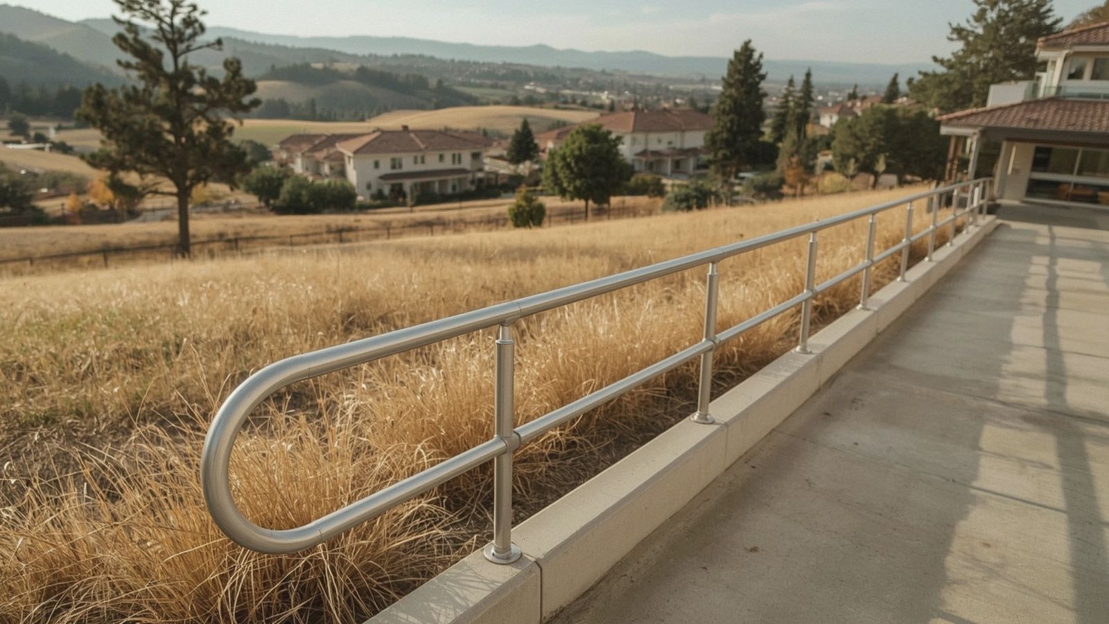 ADA-compliant commercial handrail at a San Ramon building