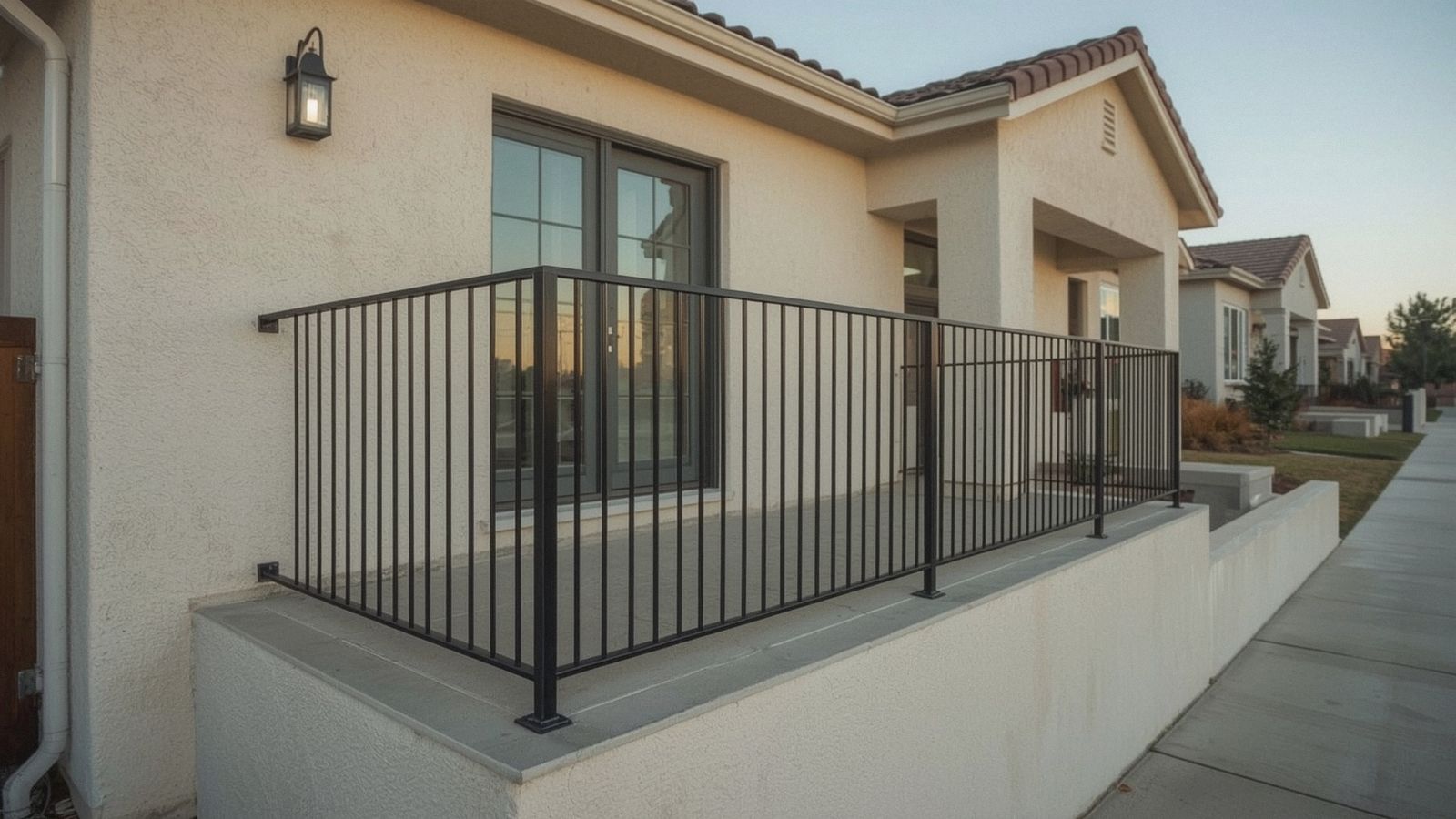 Powder-coated aluminum deck railing in Dublin